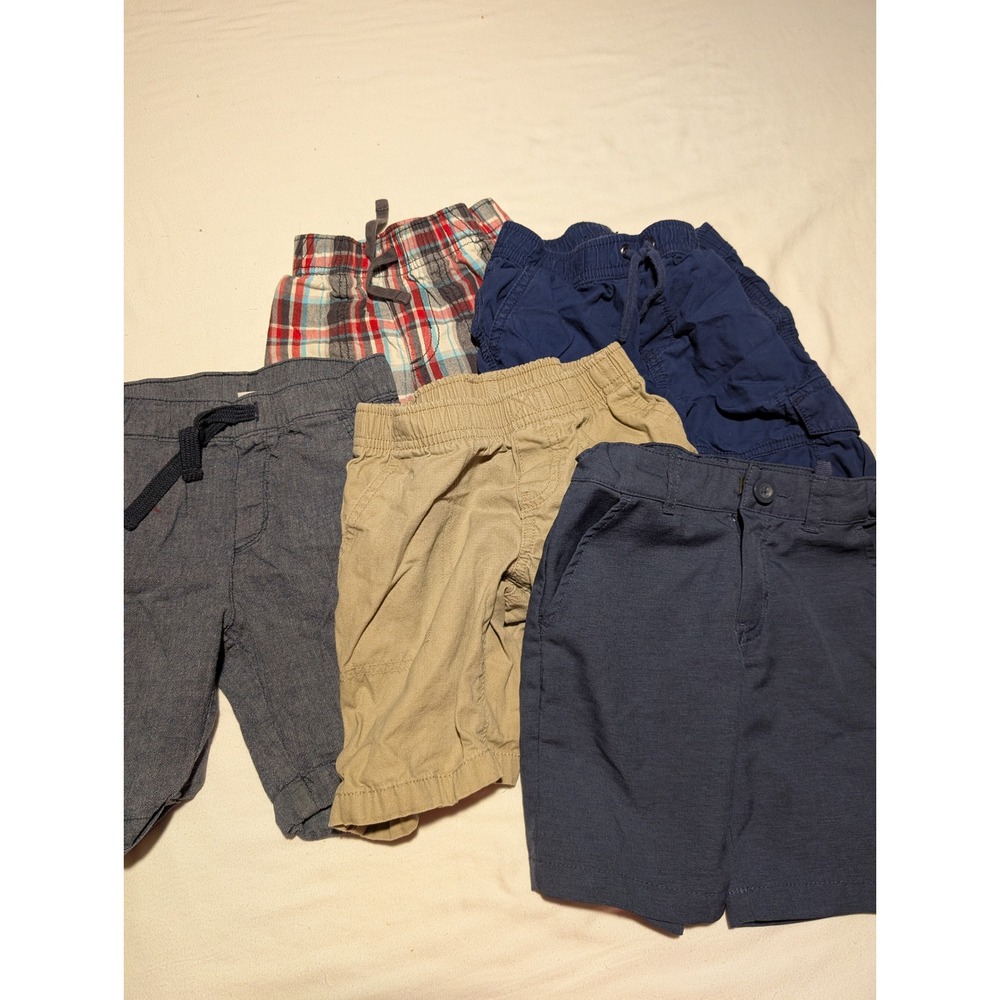 Lot of 5 Boys Shorts Size 4T 5T Cat & Jack Old Navy Carters Jumping Beans Plaid